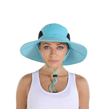 YR.Lover.Outdoor Boonie Men and Women's Hat Sun Protection Waterproof Cap for Safari Fishing Hunting Bucket Hat - color: Blue