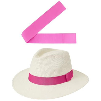 Gamboa Hatbands for Panama Hat Ribbon Hatband Cowboy Hats - color: Pink, size: Large