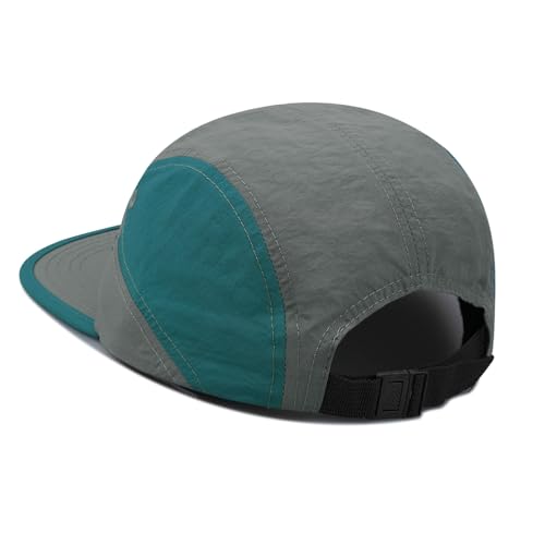 Croogo Quick Drying 5 Panel Baseball Cap Colorful Lightweight Flat Bill Hat - color: M-dfb1-gray