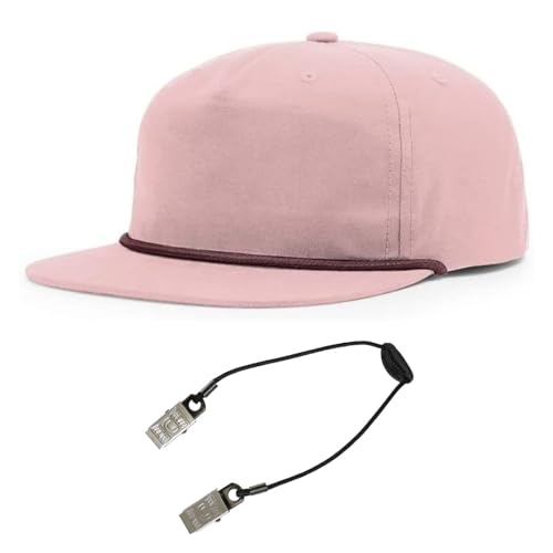 Richardson 256 Umpqua Grandpa Flip-Up Stay Pinch Cap Bundle w/Cap Catcher - color: Pale Peach W/ Maroon Rope