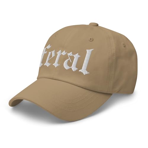NX Feral Embroidered Curved Bill Cap Relaxed Fit Low Crown Adjustable Dad Hat - color: Khaki
