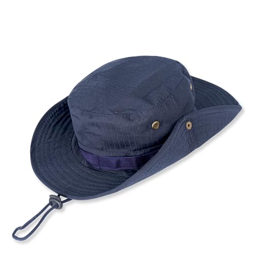Sun Hats for Men Women Bucket Hat UPF 50+ Boonie Fishing Safari Hat - color: Navy