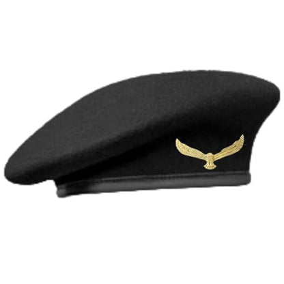 SILAK Traditional Army Style Cap with Metal Eagle Badge – Che Guevara Inspired, Woolen French Beret Hat for Men and Women - color: Black