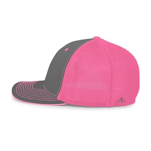 Pacific Headwear Unisex Adult Pacific Headwear Trucker Flexfit® Cap - color: Graphite/Pink/Graphite, size: Large-X-Large