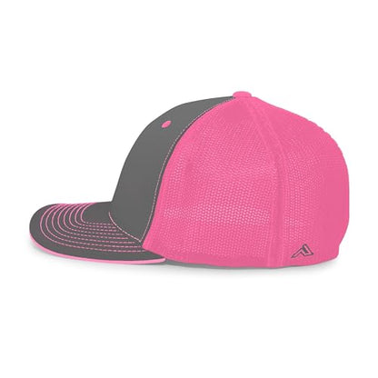 Pacific Headwear Unisex Adult Pacific Headwear Trucker Flexfit® Cap - color: Graphite/Pink/Graphite, size: Large-X-Large