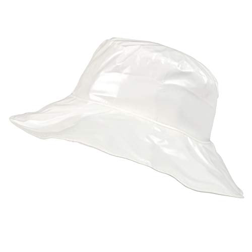 Toutacoo, Wide-Brimmed Vinyl Rain Hat - color: 11-white, size: Medium