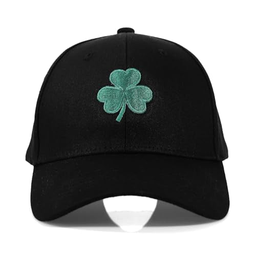 Women's Men's Fashion Baseball Cap Adjustable Strapback Hats Dad Hat Visor Sports Hat - color: Black - Green Shamrock