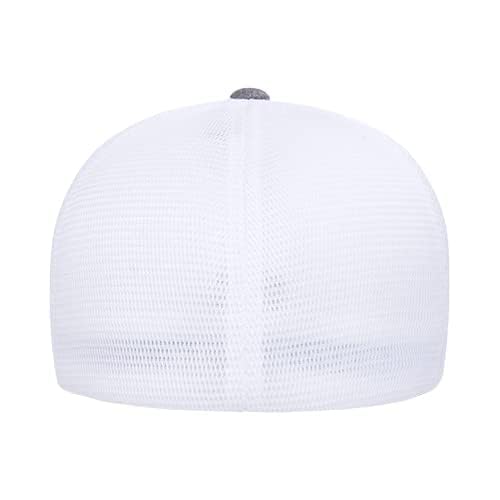 Flexfit Melange Unipanel Trucker Cap - color: Melange Heather/White, size: Small-Medium