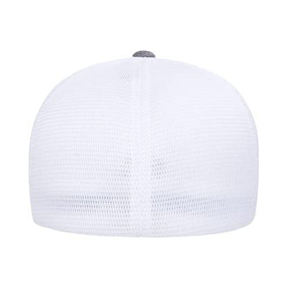 Flexfit Melange Unipanel Trucker Cap - color: Melange Heather/White, size: Small-Medium