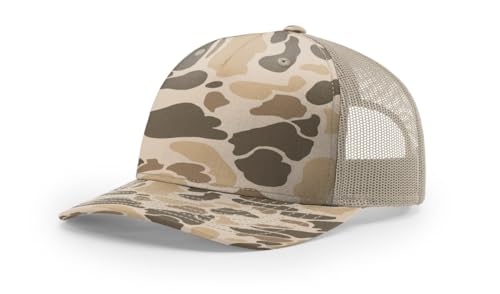 Richardson 112FP & 112PFP Classic Fit Five-Panel Snapback Trucker Cap |OSFM - color: Harvest Duck Camo/Light Tan