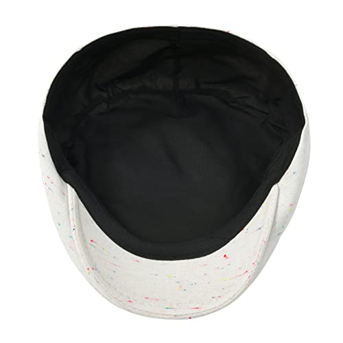 STARANCE Men Thin Cotton Gatsby Newsboy Cap - color: Flecked Beige, size: 7 3/4
