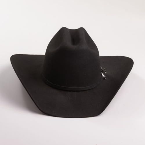 Justin Men’s Rodeo Hat - 3X Wool Collection - Cattleman Crease Crown - 4” Brim - color: Black, size: 7 1/8