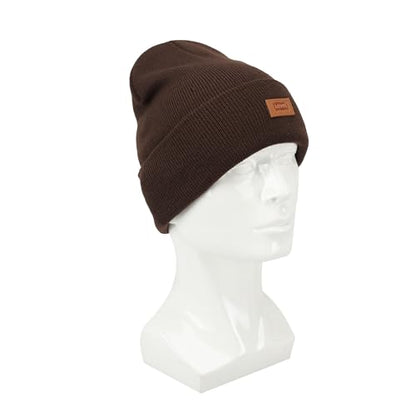 Levi's Mens All-Season Hero Beanie Soft Knit Cuffed Winter Hat, Warm & Comfortable Everyday Style - color: Chocolate