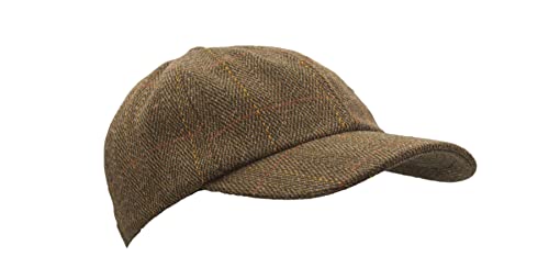 Walker and Hawkes Derby Tweed Shoulden Baseball Cap - color: Brown Tweed