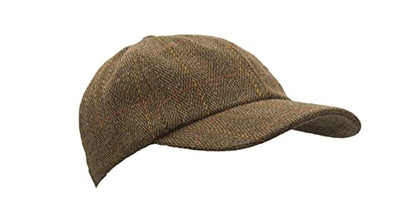 Walker and Hawkes Derby Tweed Shoulden Baseball Cap - color: Brown Tweed