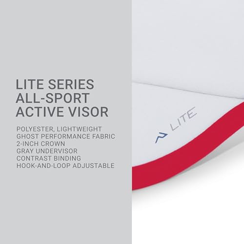 Pacific Headwear Unisex Adult Pacific Headwear Lite Allsport Active Visor - color: White/Red