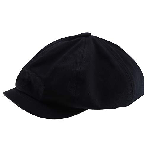 Trendy Apparel Shop XXL Oversized Cotton Newsboy Cap Hat - color: Black