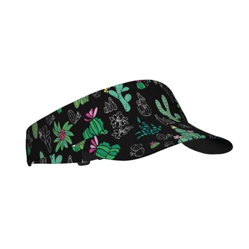 Sports Sun Visor Hats Adjustable Men Women Lightweight Packable Cooling Empty Top Visor Hat for Running, Tennis, Golf - color: Cactus