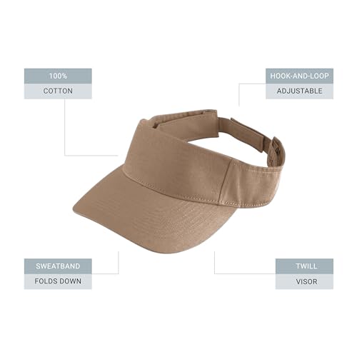 Augusta Sportswear Sport Twill Visor - color: Khaki