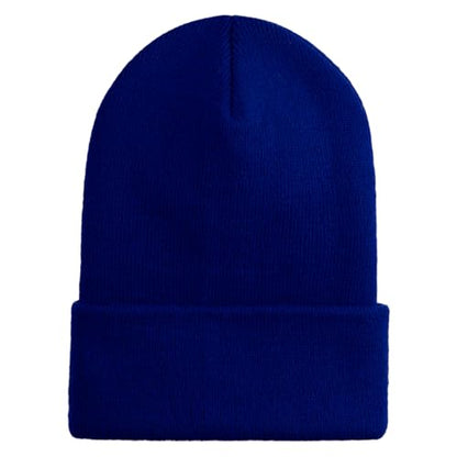 e4Hats.com 12 inch Cuffed Knit Long Beanie - color: Royal