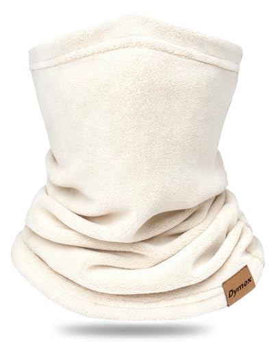 Dymex Kids Neck Warmer Gaiter Winter Fleece Face Neck Cover Balaclava Cold Weather Windproof Face Mask for Boys Girls - color: Beige