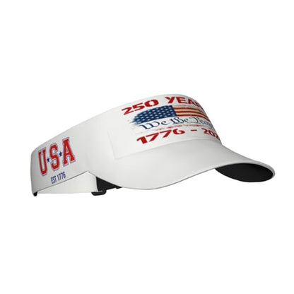 United States 250th Anniversary Hat USA Est 1776 America Patriotic Visor Cap Adjustable Sun Hat for Women Men Sports Beach - color: Black18