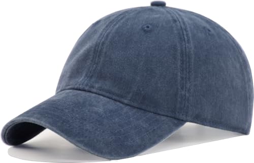TSSGBL Vintage Cotton Washed Baseball Cap S to XXL Unstructured Low Profile Adjustable Distressed Dad Hat for Men Women - color: Navy(washed), size: Medium-Large