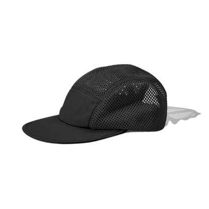 FASHIXD Mesh 5 Panel Runner Hat for Men Flat Brim Quick Dry Running Hat - color: Black