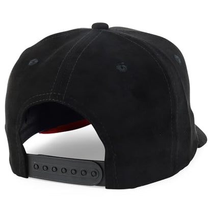 Trendy Apparel Shop 5 Panel Structured Soft Suede Snapback Ball Cap - color: Black