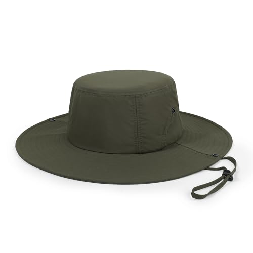 Wide Brim Sun Hats Waterproof Packable Bucket Hat UV Protection Summer Fishing Hat for Men and Women - color: Army Green