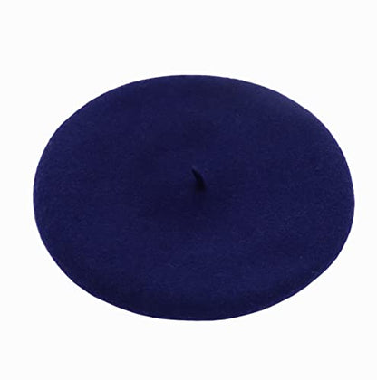 Wheebo Berets for Kids Wool French Beret Hats Artist Painter Hats for Little Girls Boys Solid Color Style - color: Navy