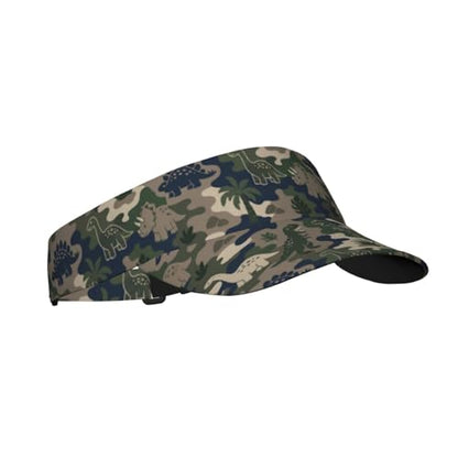 Sun Visor Hats Adjustable Open Top Sport Hat for Golf Women/Men - color: Camouflage Dinosaur Coconut Tree