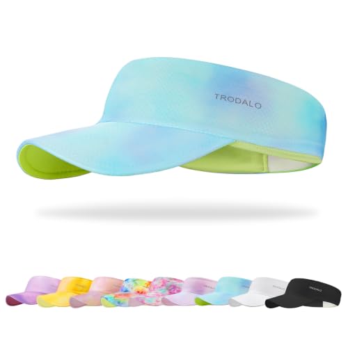 Kids Sun Visor Hats for Girls Boys, Packable Cooling Stretchy Visor - color: Light Blue