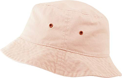 KBETHOS® 100% Cotton Washed Bucket Hat - color: Peach, size: Small-Medium