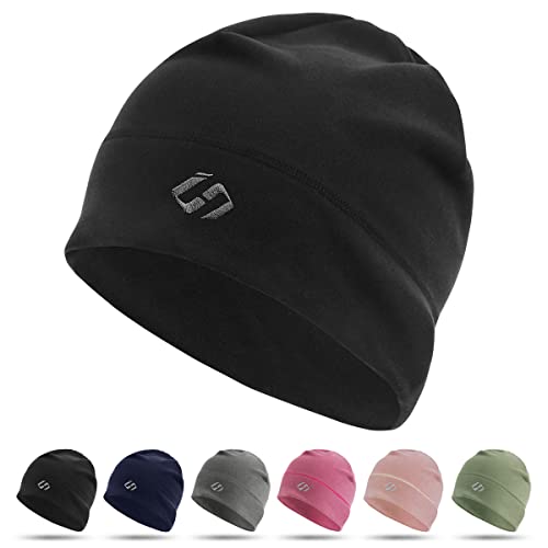 HASAGEI Thermal Running Hat - Men's Skull Cap Cycling Cap Under Helmet for Winter - color: Black