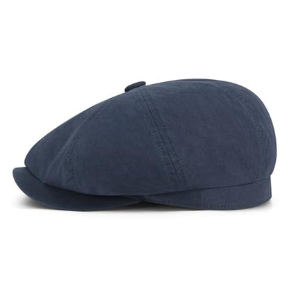 BOTVELA Men's Newsboy Gatsby Hat Cotton Cabbie Cap - color: Navy, size: 7 1/2