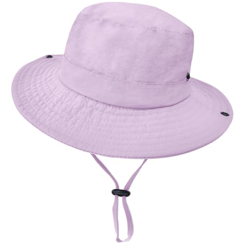 ZOORON Kids Sun Hat UPF 50+ Quick Dry Bucket Safari Hat for Girls and Boys - color: Purple