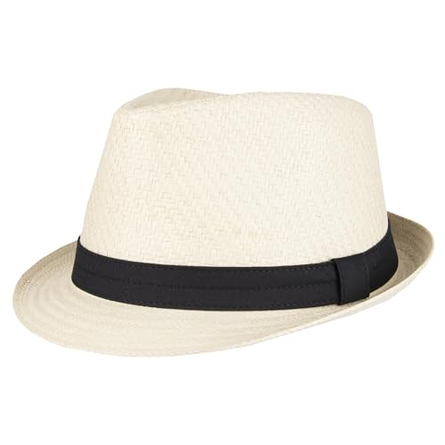 Levi's Men's Straw Fedora Hat - color: Ivory Straw, size: Small-Medium