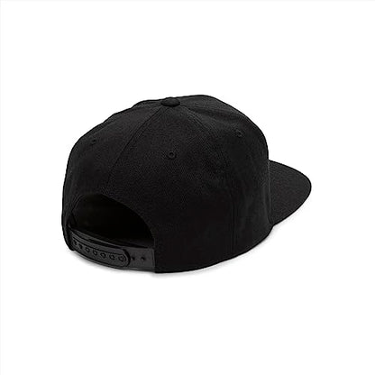 Volcom Men's Quarter Twill Snapback Hat – 6-Panel Adjustable Cap with Stone Logo Patch - color: Black