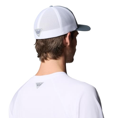 Columbia Unisex PFG Logo Mesh Ball Cap - color: Dockside Blue/White/Us Fish Flag, size: Small-Medium