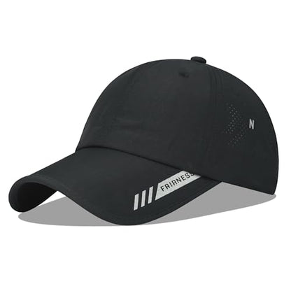 Croogo Quick Dry Running Hat Sun UPF 50+ Lightweight Baseball Cap for Men - color: Black