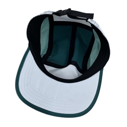 FASHIXD 5 Panel Hats for Men Baseball Cap Outdoor Sports Running Cap - color: White/Darkgreen