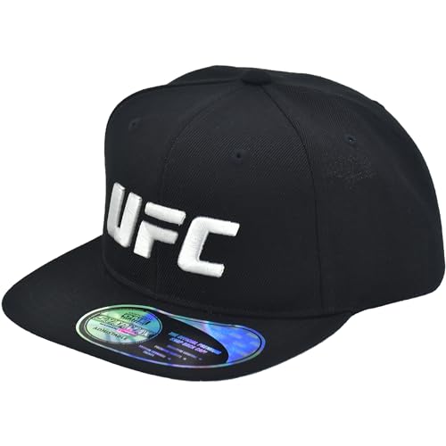 Concept One Unisex Adult UFC Baseball Cap, 6 Panel Adult Adjustable Snapback Hat with Flat Brim - color: Black