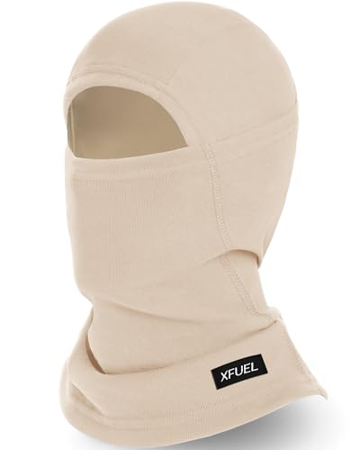 Ski Mask Balaclava for Men Women Windproof Thermal Winter Full Face Mask Cold Weather Skiing Snowboarding Neck Gaiter - color: Malt Beige
