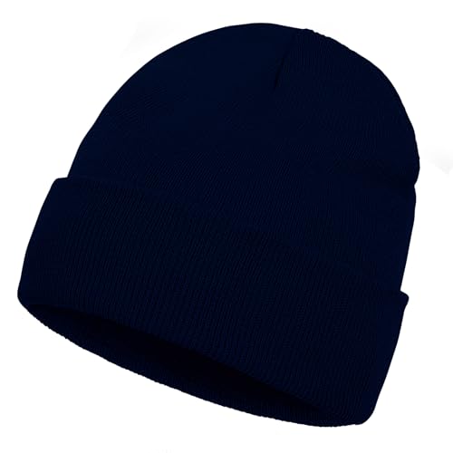 Pistha Beanie for Men Women-Knit Beanie Hats Skull Cap Winter Warm Hat - color: Navy Blue