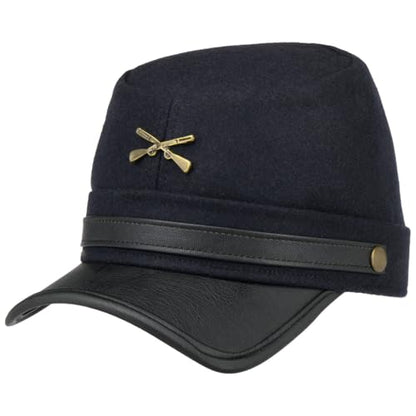 Lipodo Northern States Cap Men - Union Army Cap Made with Wool - Peaked Cap American Civil War - Summer/Winter - - color: Blue, size: Large