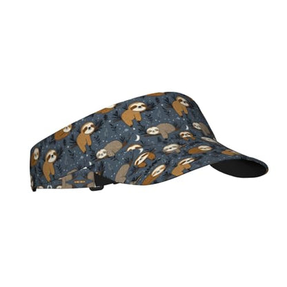 Sports Sun Visor Hat for Men Women, Adjustable Breathable Golf Tennis Cap - color: Sleep Sloth