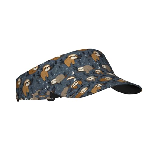 Sports Sun Visor Hat for Men Women, Adjustable Breathable Golf Tennis Cap - color: Sleep Sloth