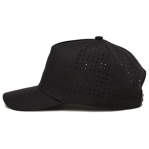 Funky Junque Mens High Crown Golf Hat, Performance Golf Cap - color: Black