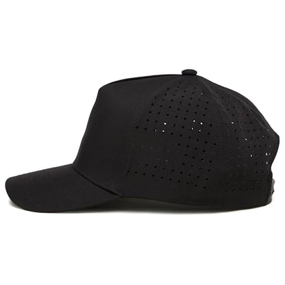 Funky Junque Mens High Crown Golf Hat, Performance Golf Cap - color: Black